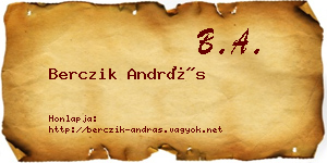 Berczik András névjegykártya