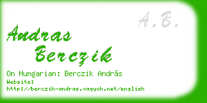 andras berczik business card
