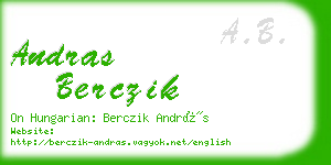 andras berczik business card